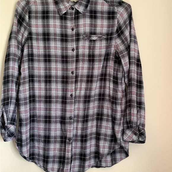 Boston Traders black/red/white Plaid button up Shirt large - Picture 2 of 10